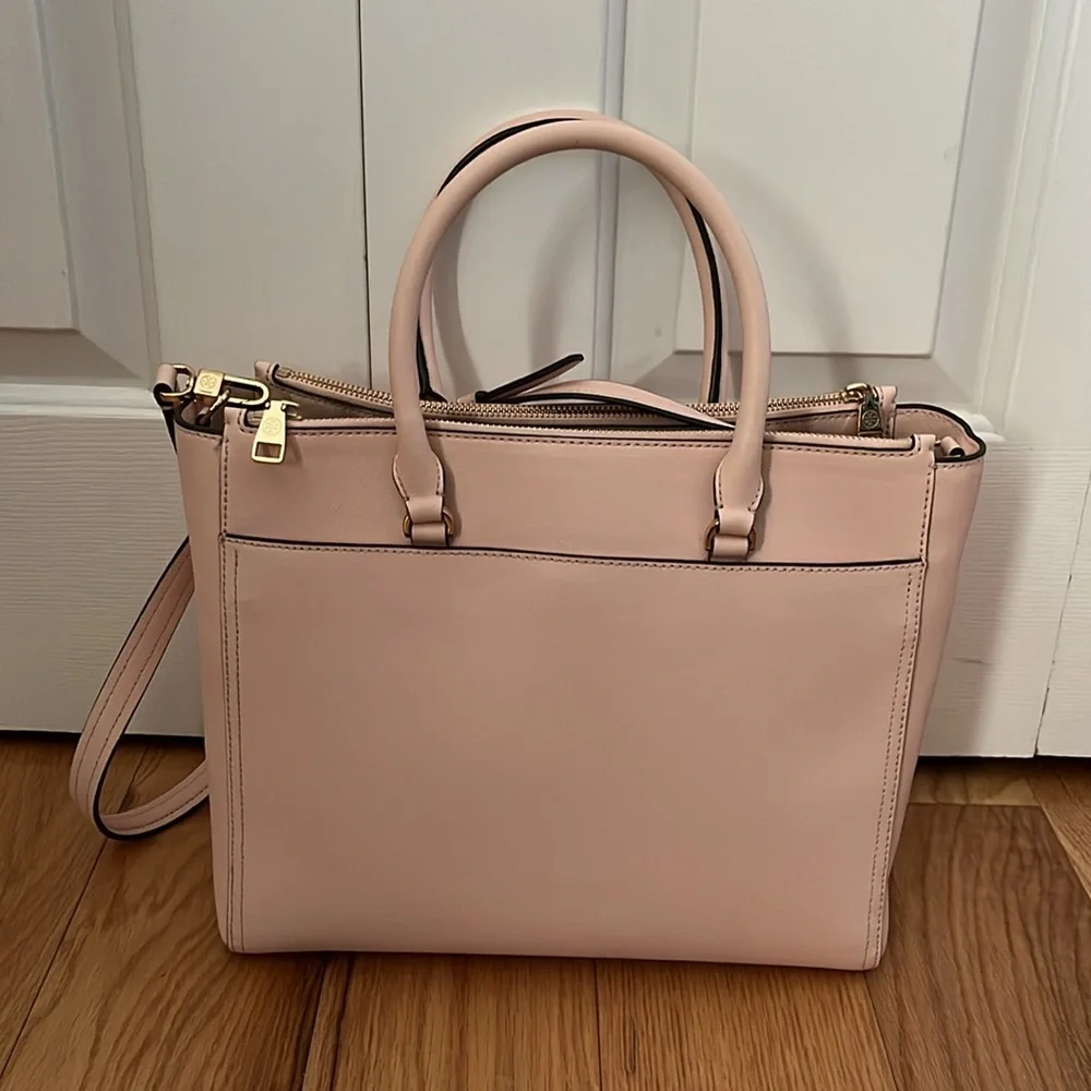 NWOT Tory Burch Saffiano Leather Pink Robinson double zip tote bag - Picture 9 of 16